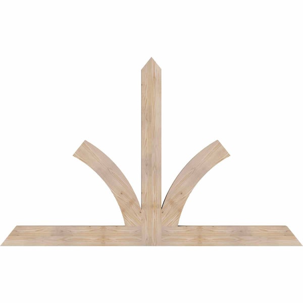 Ekena Millwork Richland Smooth Timber Gable Bracket, Douglas Fir, 84"W x 53"H x 3 1/2"D x 5 1/2"F, 15/12 Pitch GBW084X53X0406RIC00SDF - main